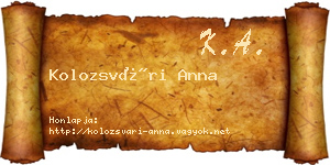Kolozsvári Anna névjegykártya
